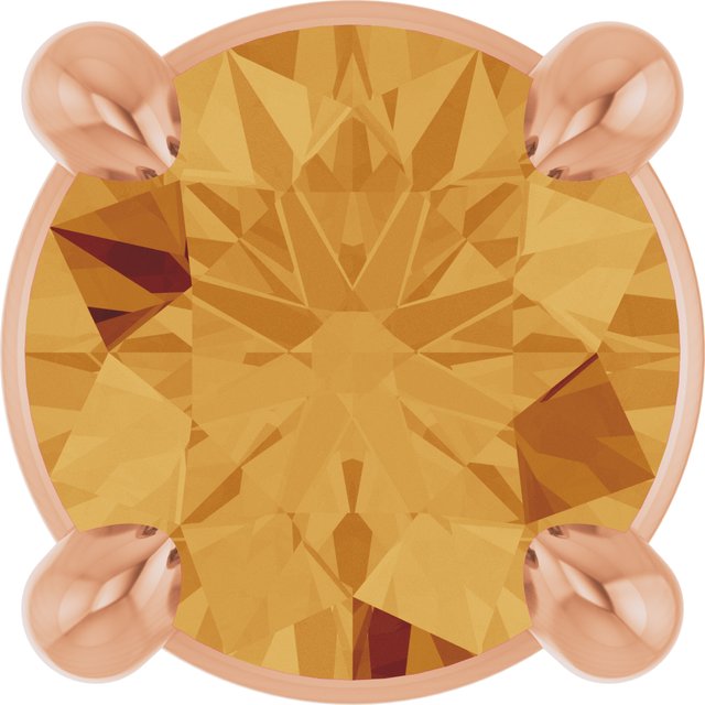 14K Rose 4 mm Natural Citrine Pendant