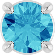 Platinum 4 mm Natural Blue Zircon Pendant