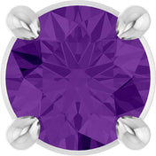 14K White 4 mm Natural Amethyst Pendant
