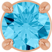 14K Rose 4 mm Natural Aquamarine Pendant