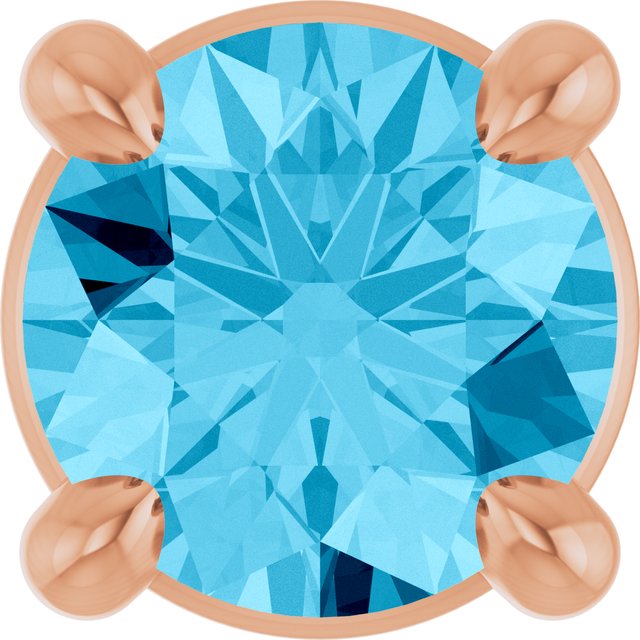 14K Rose 4 mm Natural Aquamarine Pendant