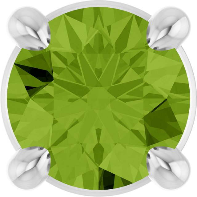 Platinum 4 mm Natural Peridot Pendant