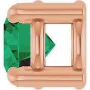 14K Rose 4 mm Lab-Grown Emerald Pendant