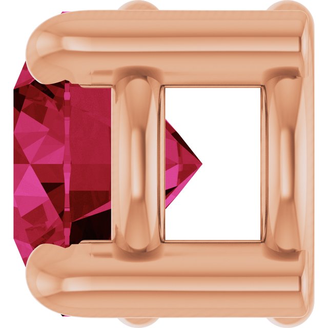 14K Rose 4 mm Lab-Grown Ruby Pendant
