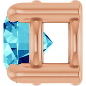 14K Rose 4 mm Natural Blue Zircon Pendant