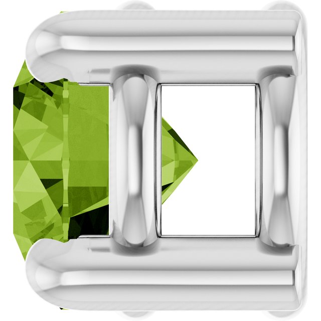 Platinum 4 mm Natural Peridot Pendant