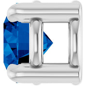 14K White 4 mm Lab-Grown Blue Sapphire Pendant