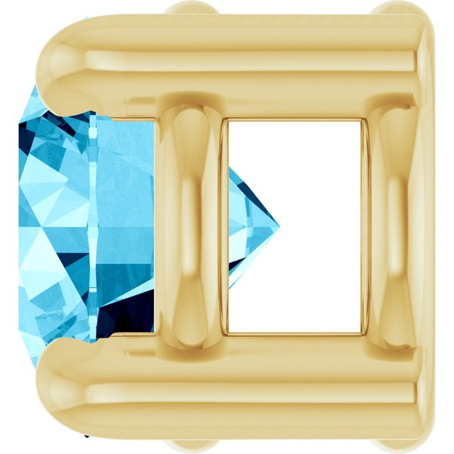 14K Yellow 4 mm Natural Aquamarine Pendant