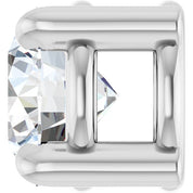 14K White 4 mm Natural White Sapphire Pendant