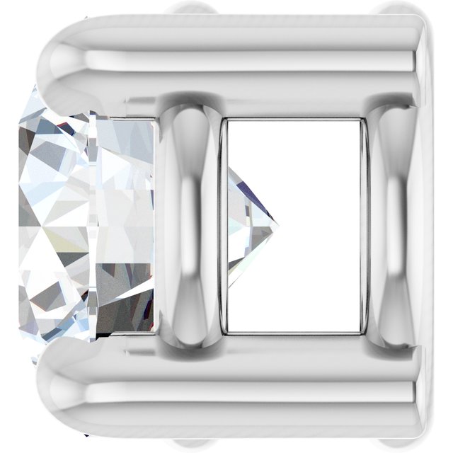 14K White 4 mm Natural White Sapphire Pendant
