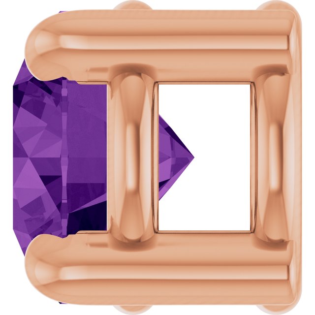 14K Rose 4 mm Natural Amethyst Pendant