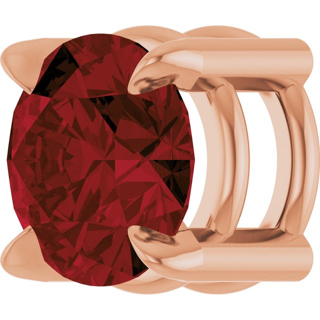 14K Rose 5 mm Natural Mozambique Garnet Pendant