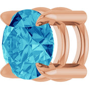 14K Rose 5 mm Natural Blue Zircon Pendant