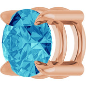 14K Rose 5 mm Natural Blue Zircon Pendant