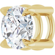 14K Yellow 5 mm Natural White Sapphire Pendant