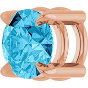 14K Rose 5 mm Natural Aquamarine Pendant