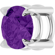 14K White 5 mm Natural Amethyst Pendant