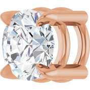 14K Rose 5 mm Natural White Sapphire Pendant