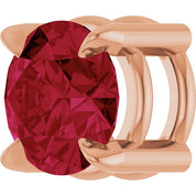 14K Rose 5 mm Lab-Grown Ruby Pendant