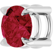 Sterling Silver 5 mm Lab-Grown Ruby Pendant