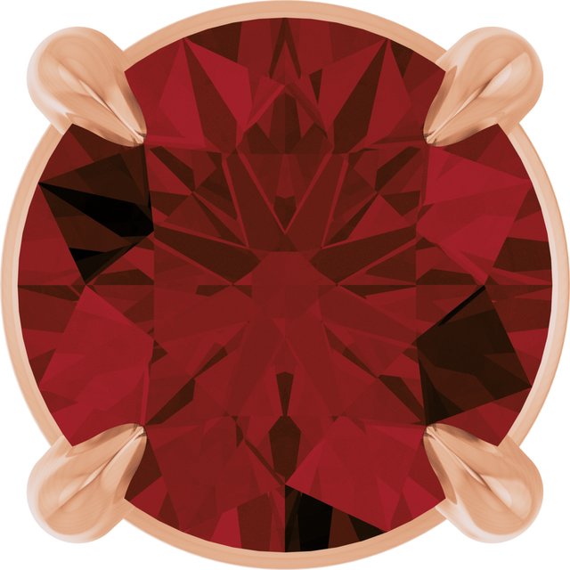 14K Rose 5 mm Natural Mozambique Garnet Pendant