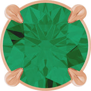 14K Rose 5 mm Lab-Grown Emerald Pendant