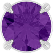 Platinum 5 mm Natural Amethyst Pendant