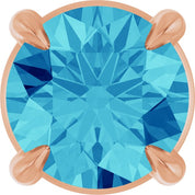 14K Rose 5 mm Natural Blue Zircon Pendant
