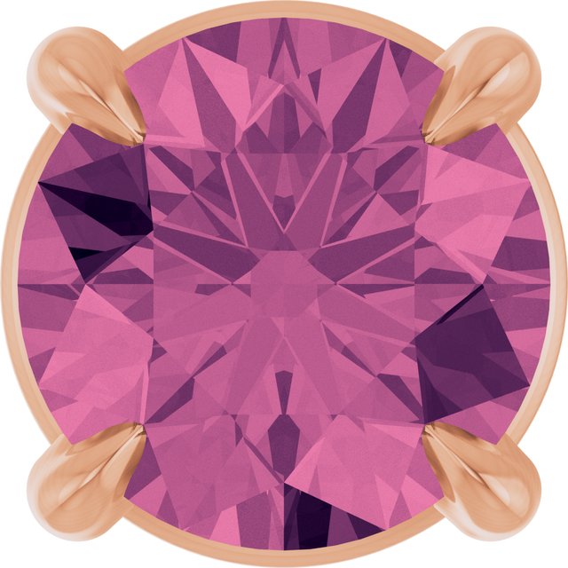 14K Rose 5 mm Natural Pink Tourmaline Pendant