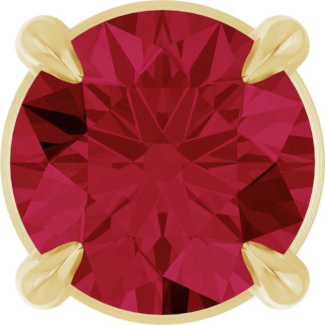 14K Yellow 5 mm Natural Ruby Pendant