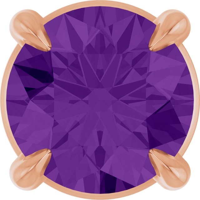 14K Rose 5 mm Natural Amethyst Pendant