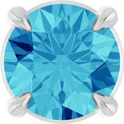 Sterling Silver 5 mm Natural Blue Zircon Pendant