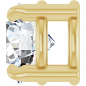 14K Yellow 5 mm Natural White Sapphire Pendant