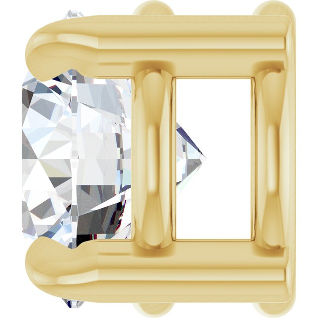 14K Yellow 5 mm Natural White Sapphire Pendant