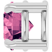 Sterling Silver 5 mm Natural Pink Tourmaline Pendant