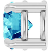 Platinum 5 mm Natural Blue Zircon Pendant