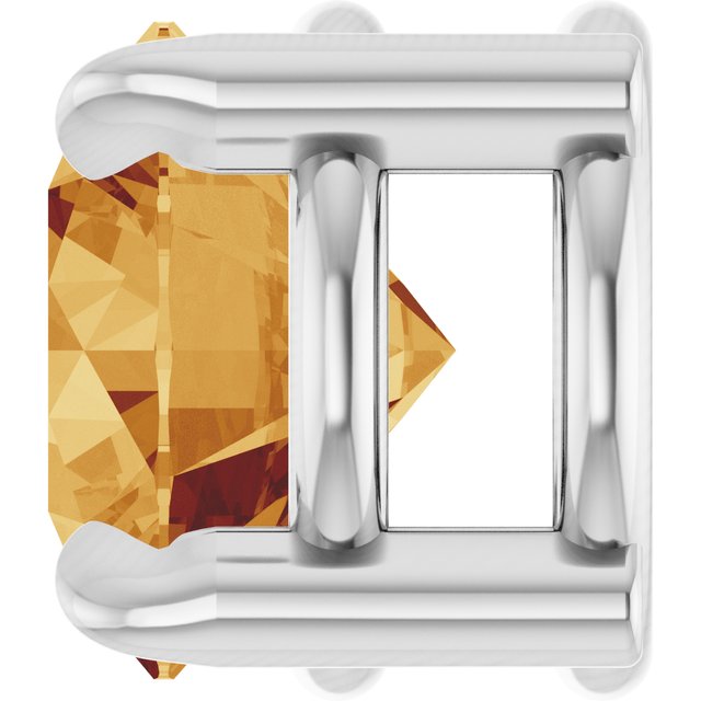 14K White 5 mm Natural Citrine Pendant