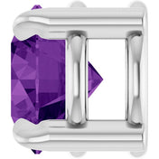 Platinum 5 mm Natural Amethyst Pendant