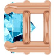 14K Rose 5 mm Natural Aquamarine Pendant