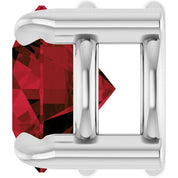 14K White 5 mm Natural Mozambique Garnet Pendant