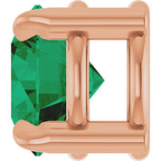 14K Rose 5 mm Lab-Grown Emerald Pendant