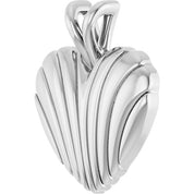 Platinum Ribbed Heart Pendant