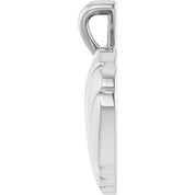 Platinum Ribbed Heart Pendant
