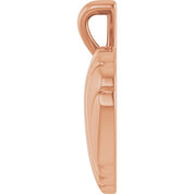 14K Rose Ribbed Heart Pendant