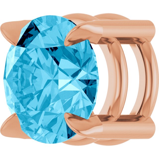 14K Rose 6 mm Natural Aquamarine Pendant