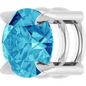 Platinum 6 mm Natural Blue Zircon Pendant