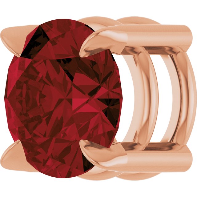 14K Rose 6 mm Natural Mozambique Garnet Pendant