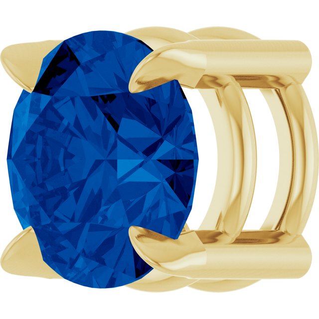 14K Yellow 6 mm Lab-Grown Blue Sapphire Pendant
