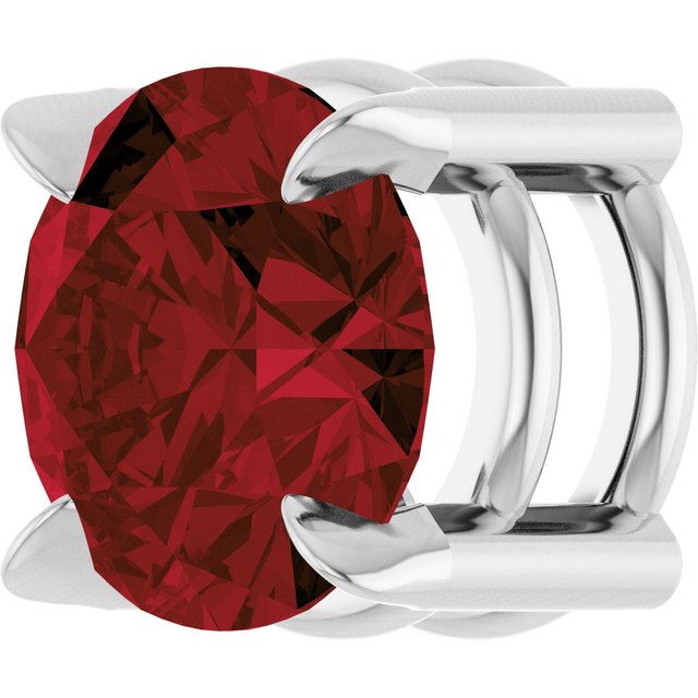Platinum 6 mm Natural Mozambique Garnet Pendant