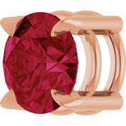 14K Rose 6 mm Lab-Grown Ruby Pendant